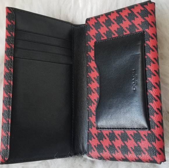 Brand New Coach Universal Phone Wallet Red Houndstooth - Picture 6 of 8
